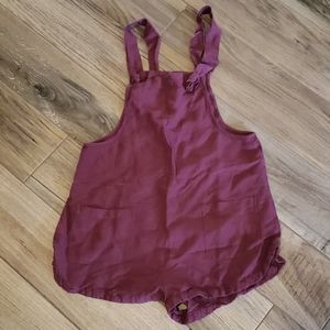 NWT linen plum overall romper